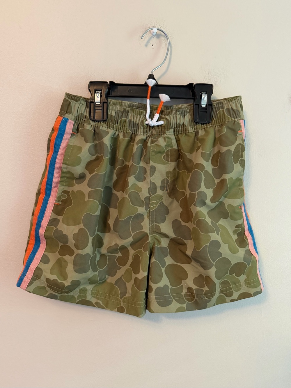 Mini Boden Olive Camo Swim Trunks